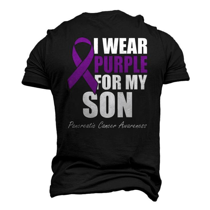 I Wear Purple For My Son Pancreatic Cancer Awareness Men's 3D T-Shirt Back Print