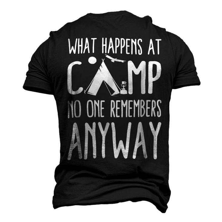 What Happens At Camp No One Remembers Anyway Camper Shirt Men's 3D Print Graphic Crewneck Short Sleeve T-shirt
