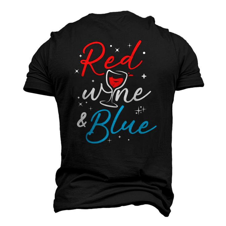 Wine Lover 4Th July Red Wine And Blue Men's 3D T-Shirt Back Print