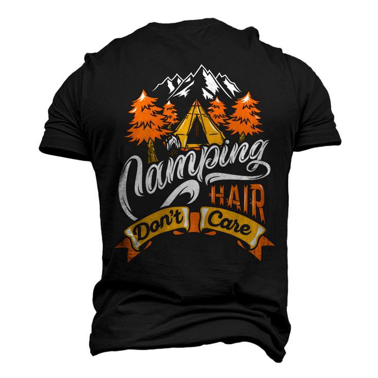 Womens Camping Hair Dont Care Shirt Funny Camp Outdoor T Shirt Men's 3D Print Graphic Crewneck Short Sleeve T-shirt