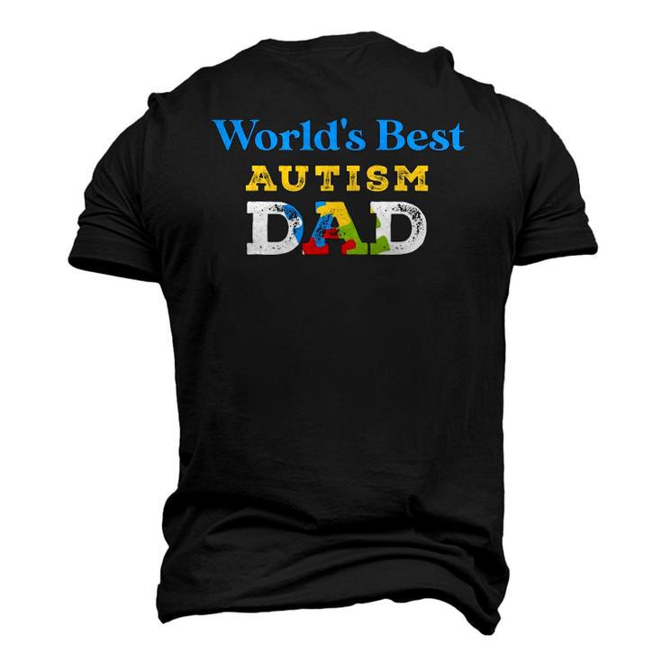 Worlds Best Autism Dad Cool Dad Autism Men's 3D T-Shirt Back Print