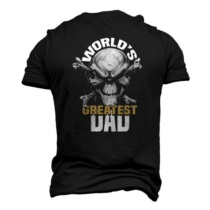 Mens Worlds Greatest Dad Skull Men's 3D T-Shirt Back Print