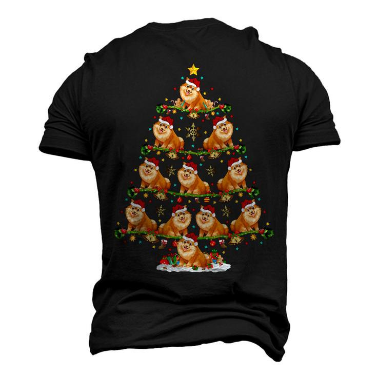Xmas Lighting Santa Pomeranian Christmas Tree T-Shirt Men's 3D T-shirt Back Print