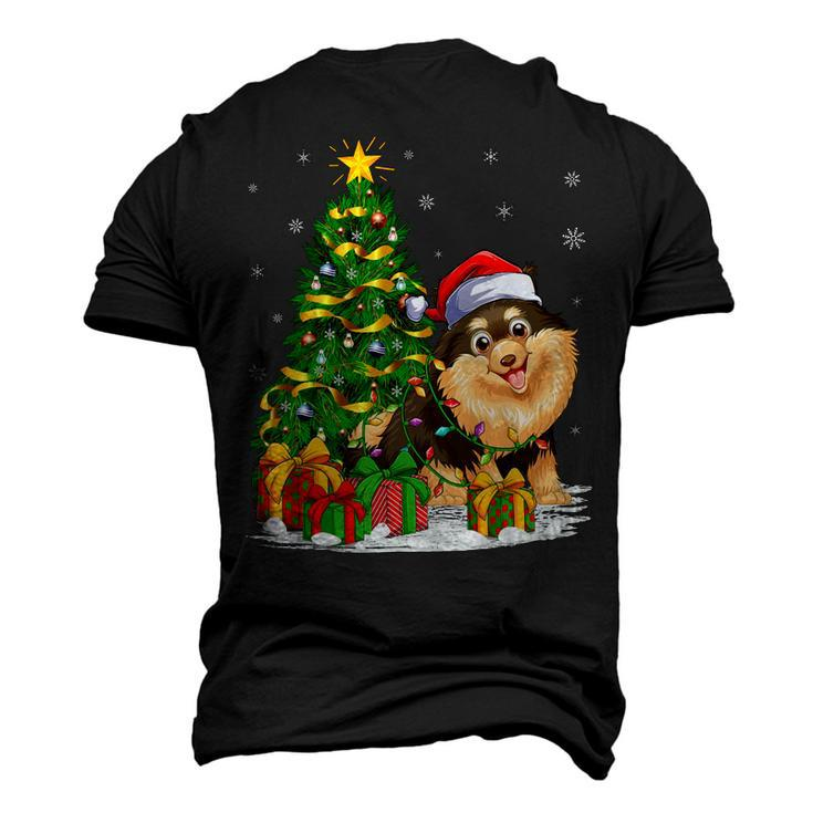 Xmas Tree Family Matching Santa Pomeranian Christmas T-Shirt Men's 3D T-shirt Back Print