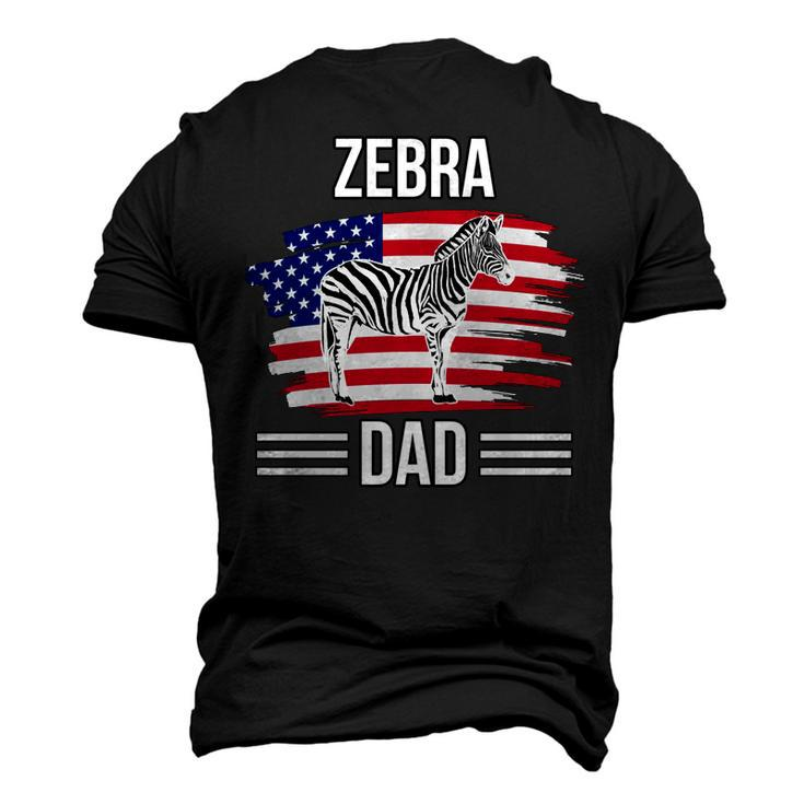 Zebra Us Flag 4Th Of July Fathers Day Zebra Dad Men's 3D T-shirt Back Print