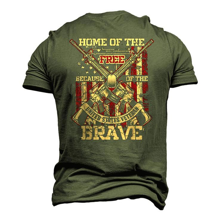 4Th Of July Military Home Of The Free Because Of The Brave Men's 3D T-Shirt Back Print