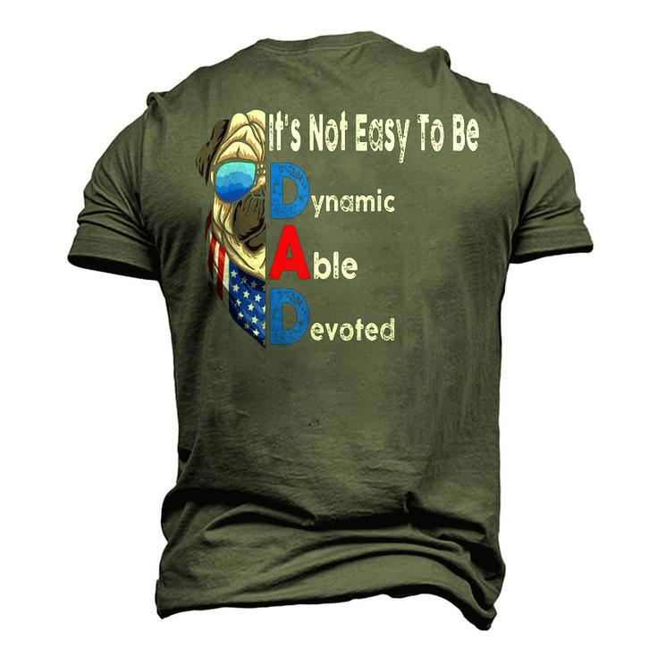 4Th Of July Usa American Flag Pug Patriotic Dad Men's 3D T-shirt Back Print