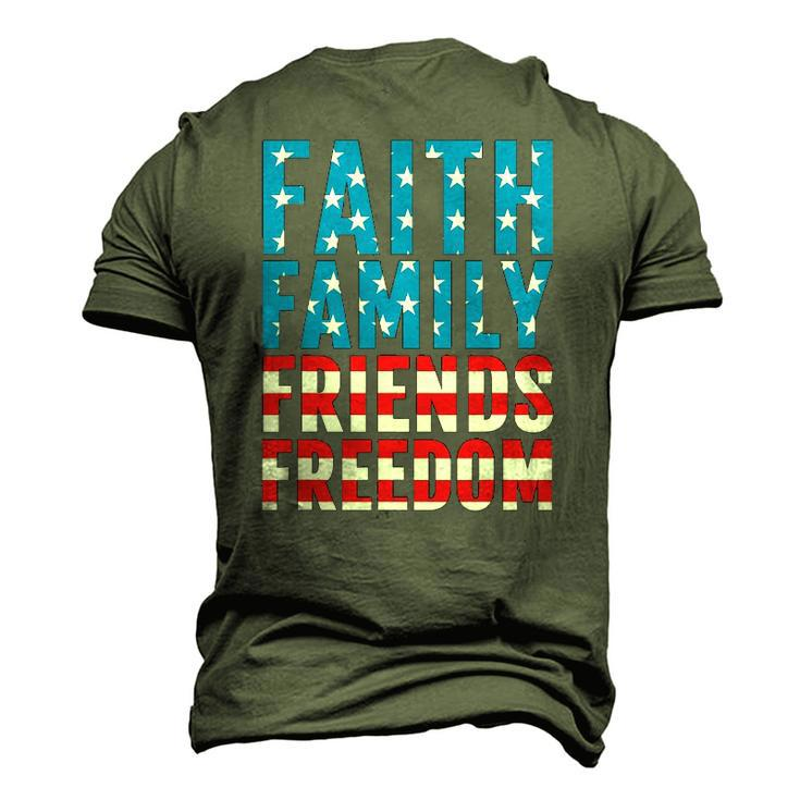 4Th Of July S For Men Faith Friends Freedom Men's 3D T-Shirt Back Print