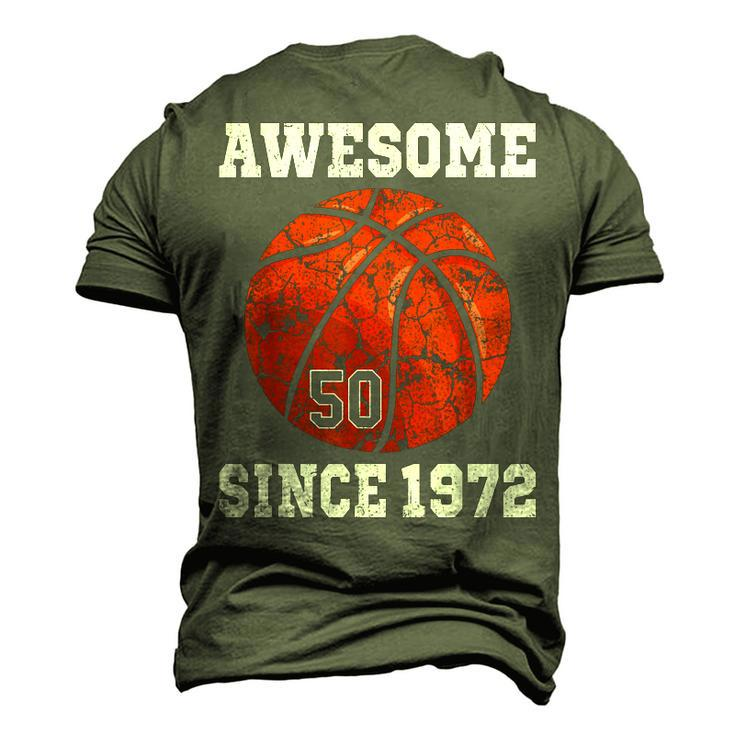 50Th Birthday Basketball Player 50 Years Old Vintage Retro Men's 3D T-shirt Back Print