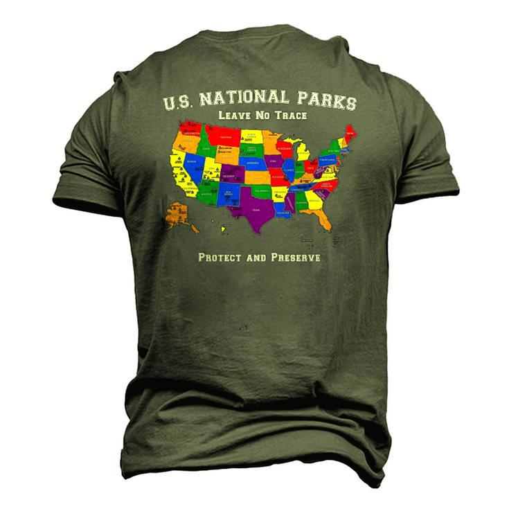 All 63 Us National Parks For Campers Hikers Walkers Men's 3D T-Shirt Back Print
