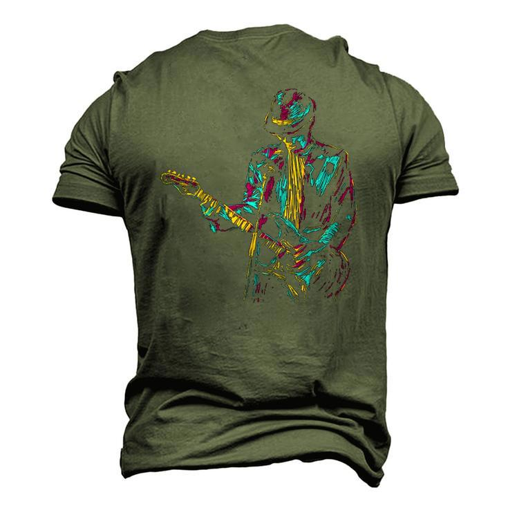 Abstract Art Musician Music Band Bass Player Men's 3D T-Shirt Back Print