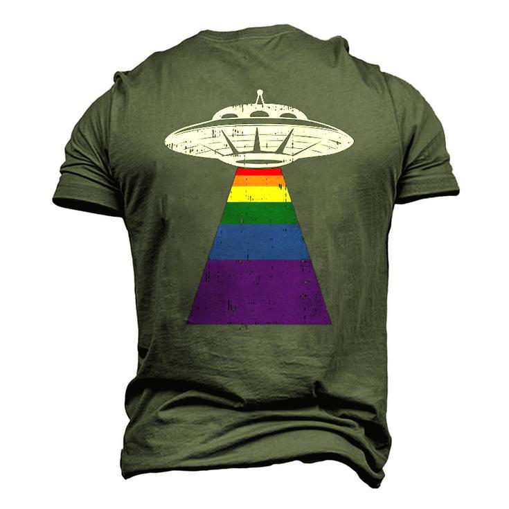 Alien Abduction Gay Pride Lgbtq Gaylien Ufo Proud Ally Men's 3D T-Shirt Back Print
