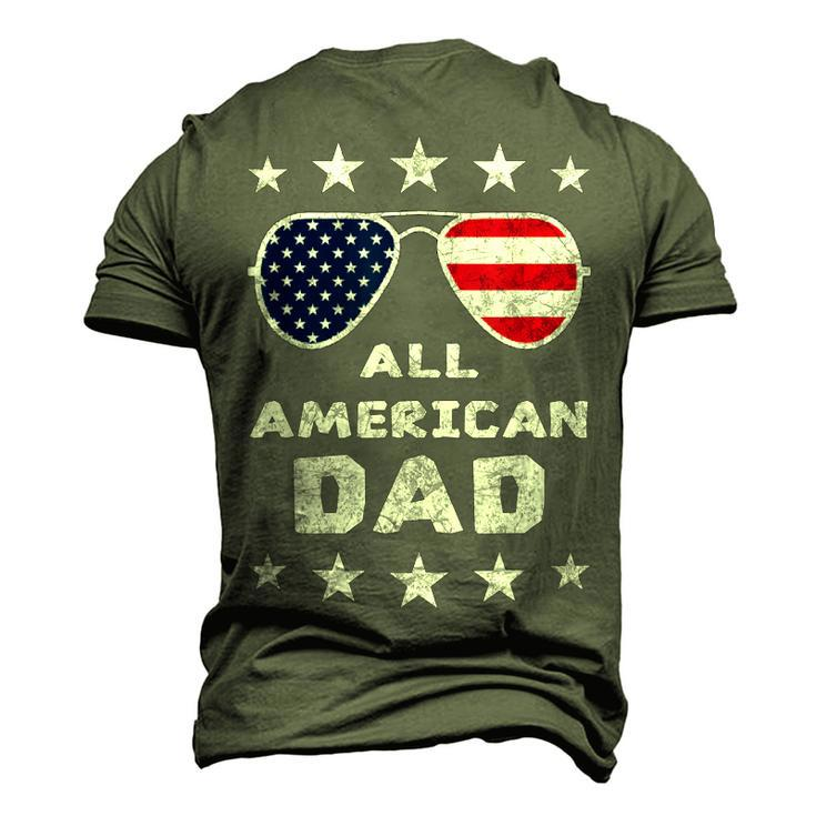 All American Dad Fathers Day 4Th Of July American Pride Men's 3D T-shirt Back Print