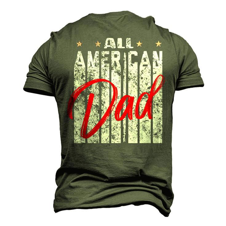 All American Dad Retro 4Th Of July Cool & Melanin Art Men's 3D T-shirt Back Print