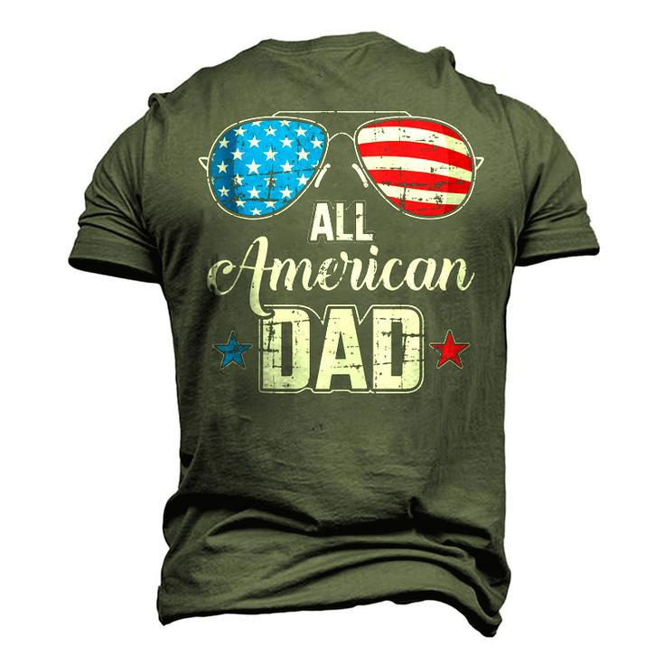 Mens All American Dad Us Flag Sunglasses For Matching 4Th Of July Men's 3D T-shirt Back Print