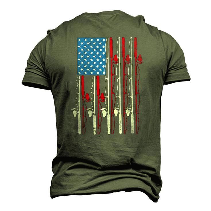 American Flag Fishing Patriotic FishermanFishing Rods Flag Men's 3D T-Shirt Back Print