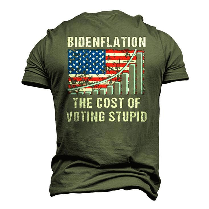 American Flag With Inflation Graph Biden Flation Men's 3D T-Shirt Back Print