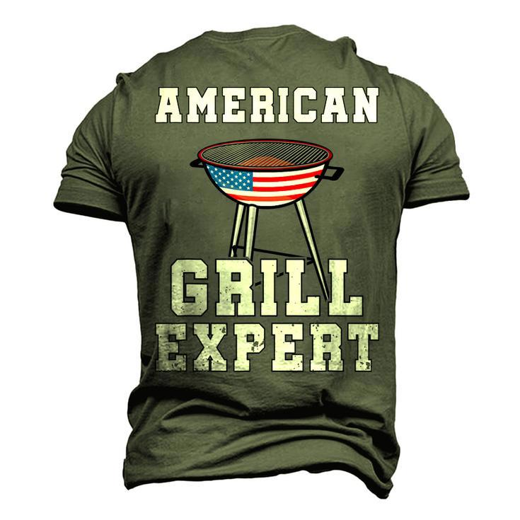 Mens American Grill Expert Dad Fathers Day Bbq 4Th Of July Men's 3D T-shirt Back Print