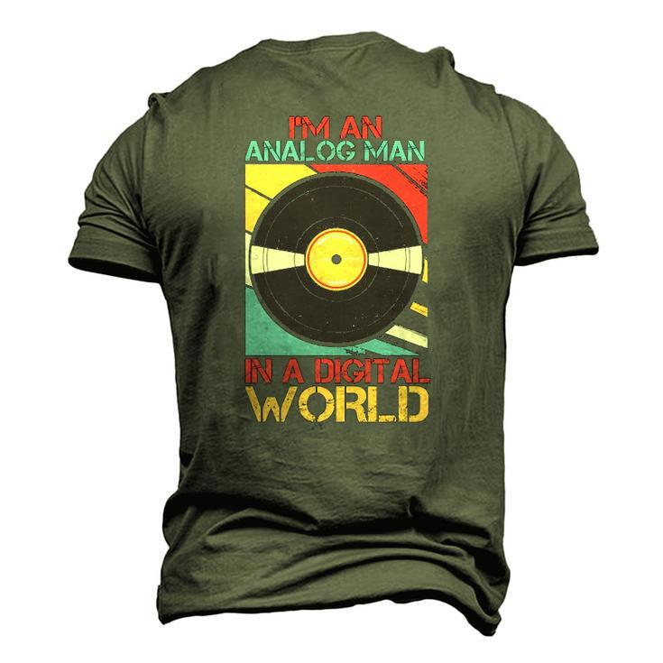 Mens Im An Analog Man In A Digital World Vinyl Vintage Music Men's 3D T-Shirt Back Print