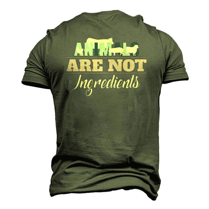 Animals Are Not Ingredients Vegan Animal Lover Men's 3D T-Shirt Back Print
