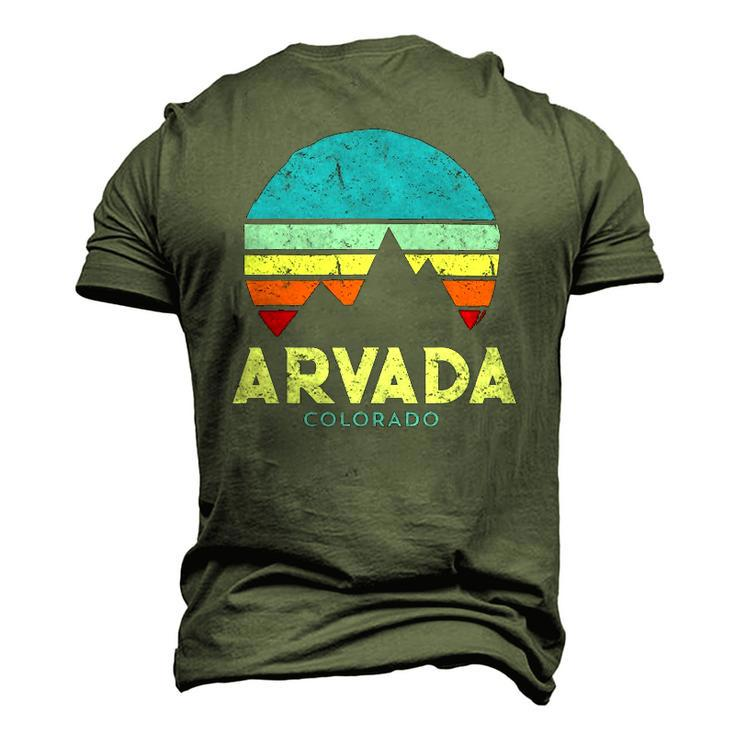 Arvada Colorado Mountains Vintage Retro Men's 3D T-Shirt Back Print