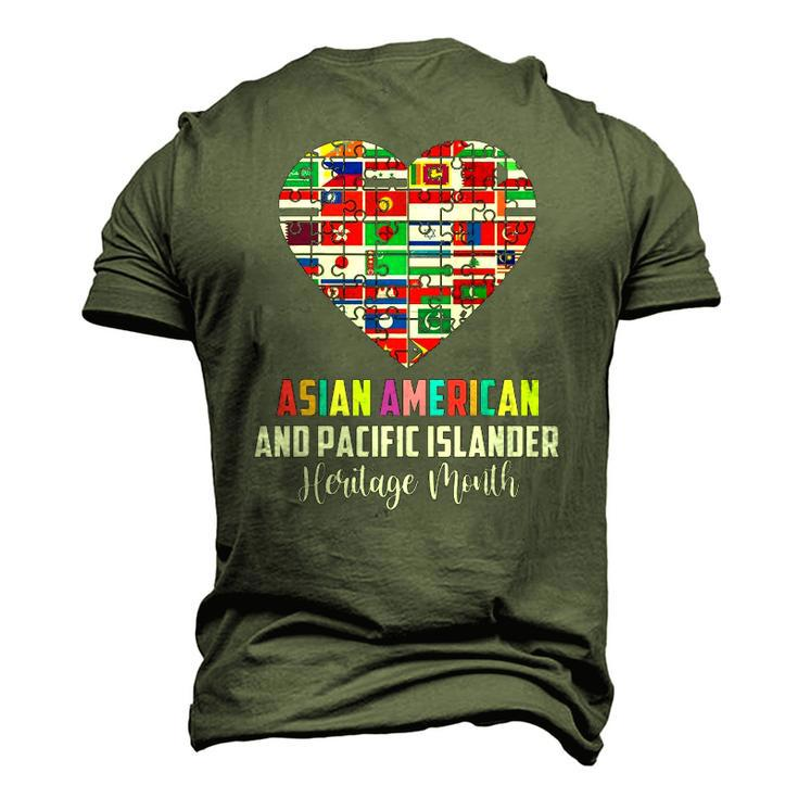 Asian American And Pacific Islander Heritage Month Heart Men's 3D T-Shirt Back Print