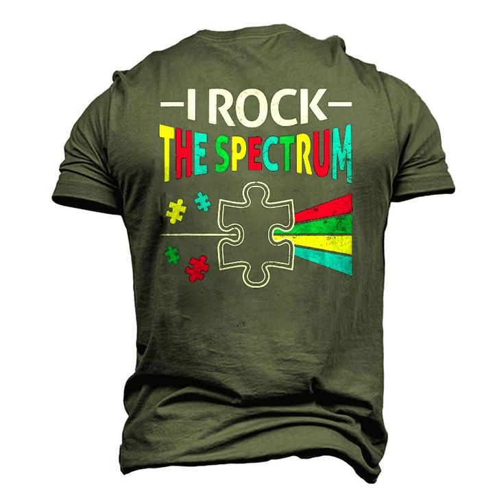 Autism Awareness Support Autistic Kids Rock Spectrum Men's 3D T-Shirt Back Print