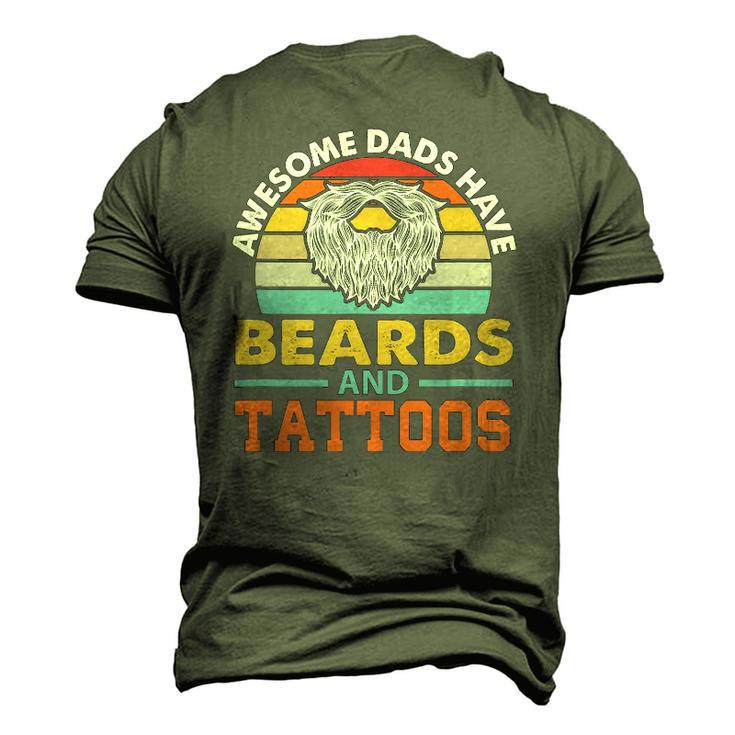 Awesome Dads Have Beards And Tattoo Men's 3D T-Shirt Back Print
