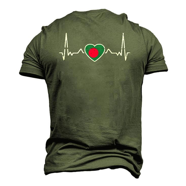 Bangladesh Heartbeat Vintage Bangladeshi Flag Men's 3D T-Shirt Back Print