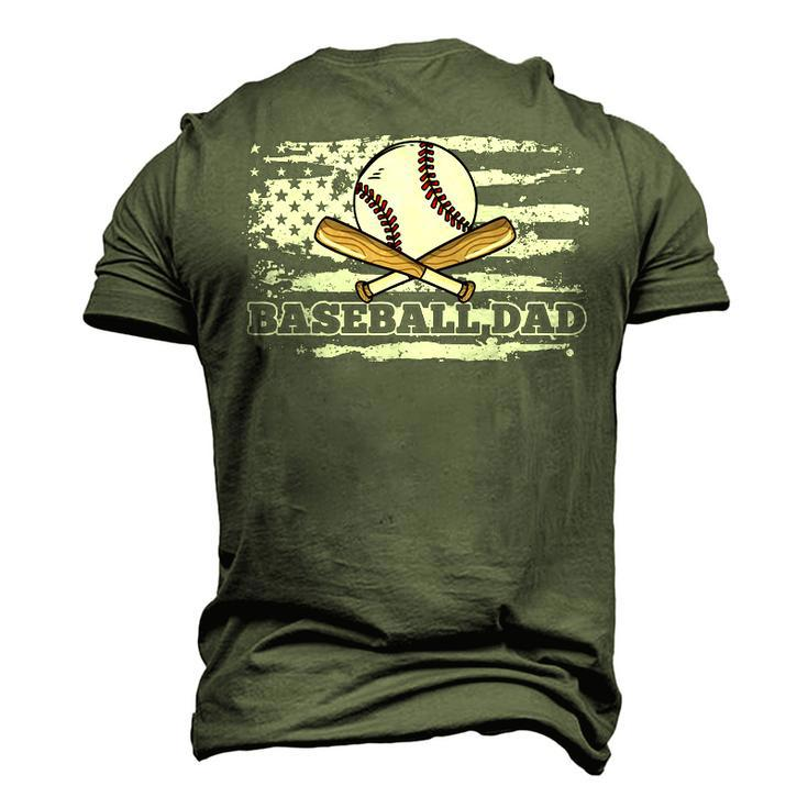 Baseball Dad American Flag 4Th Of July Baseball Player Men's 3D T-shirt Back Print