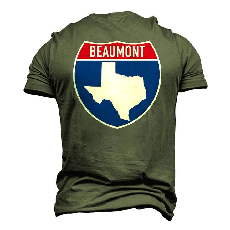 Beaumont Texas Tx Interstate Highway Vacation Souvenir Men's 3D T-Shirt Back Print