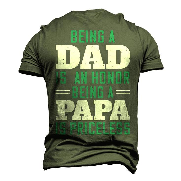 Being A Dadis An Honor Being A Papa Papa T-Shirt Fathers Day Gift Men's 3D Print Graphic Crewneck Short Sleeve T-shirt