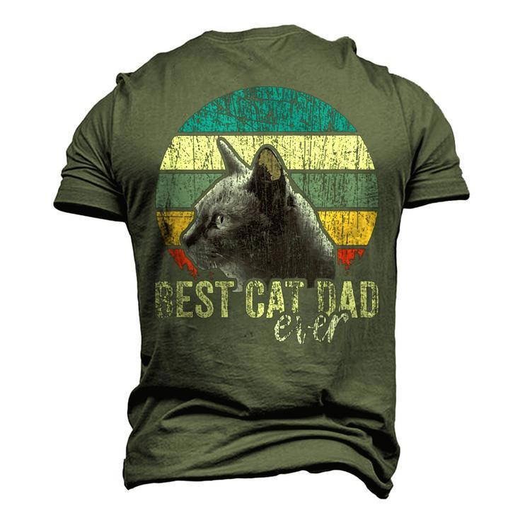 Best Cat Dad Ever Vintage Cat Daddy Father Men's 3D Print Graphic Crewneck Short Sleeve T-shirt