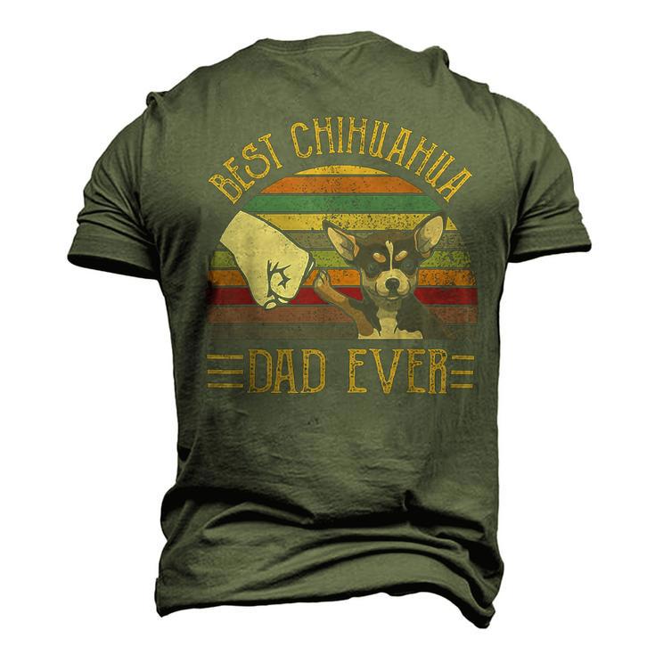 Best Chihuahua Dad Ever Retro Vintage Sunset Men's 3D Print Graphic Crewneck Short Sleeve T-shirt