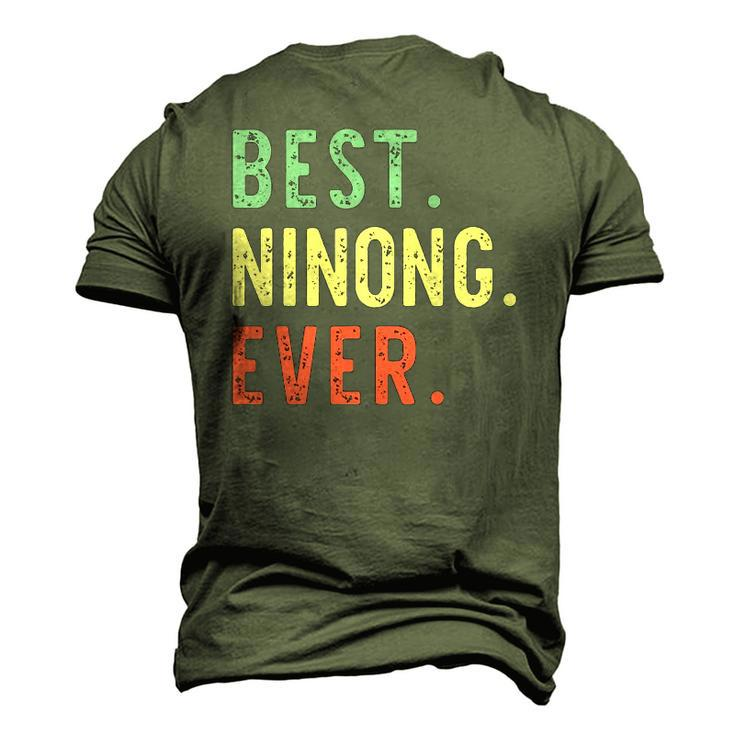 Best Ninong Ever Cool Vintage Fathers Day Men's 3D T-Shirt Back Print
