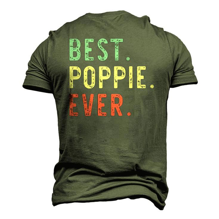 Best Poppie Ever Cool Vintage Fathers Day Men's 3D T-Shirt Back Print