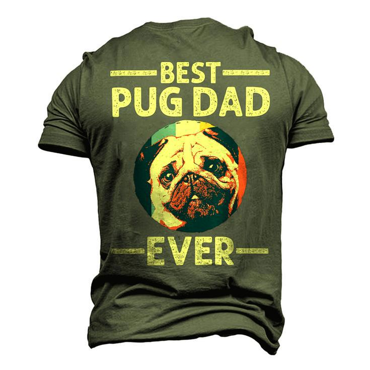 Best Pug Dad Ever Art For Pug Dog Pet Lover Daddy Men's 3D T-shirt Back Print