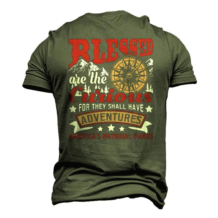Blessed Are The Curious Us National Parks Hiking & Camping Men's 3D T-Shirt Back Print