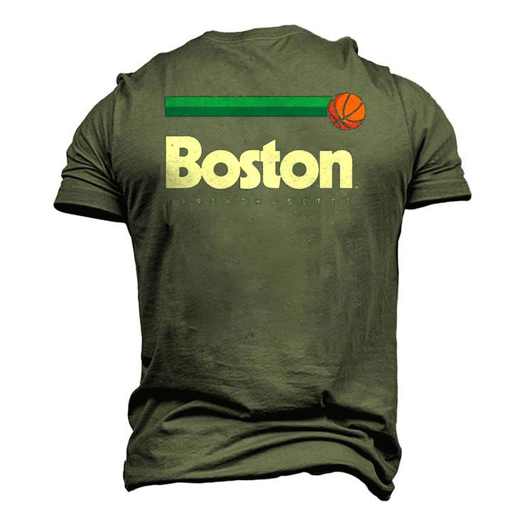 Boston Basketball B-Ball Massachusetts Green Retro Boston Men's 3D T-Shirt Back Print