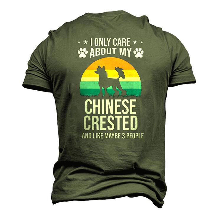 I Only Care About My Chinese Crested Dog Lover Men's 3D T-Shirt Back Print