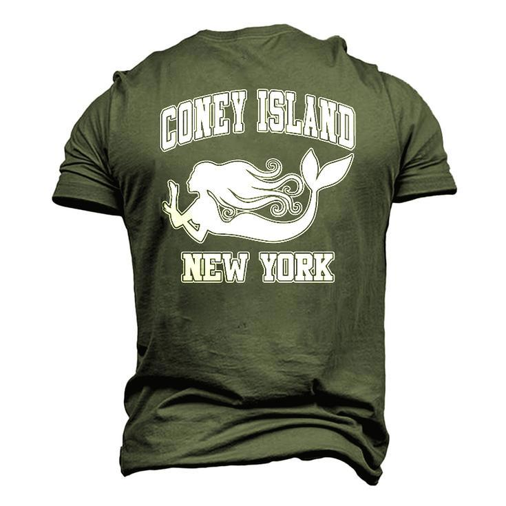 Coney Island Mermaid New York Nyc Beaches Brooklyn Men's 3D T-Shirt Back Print