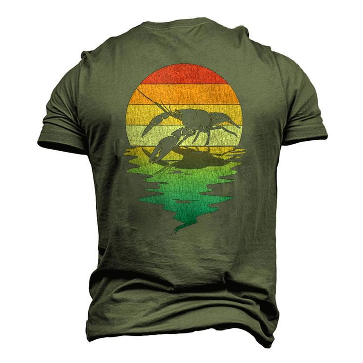 Crayfish Sunset Retro Vintage 70S Crawfish Nature Lover Men's 3D T-Shirt Back Print
