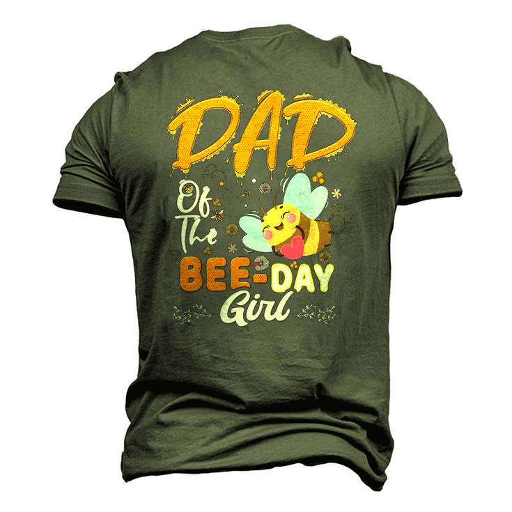 Dad Of The Bee Day Girl Hive Party Matching Birthday Men's 3D T-Shirt Back Print