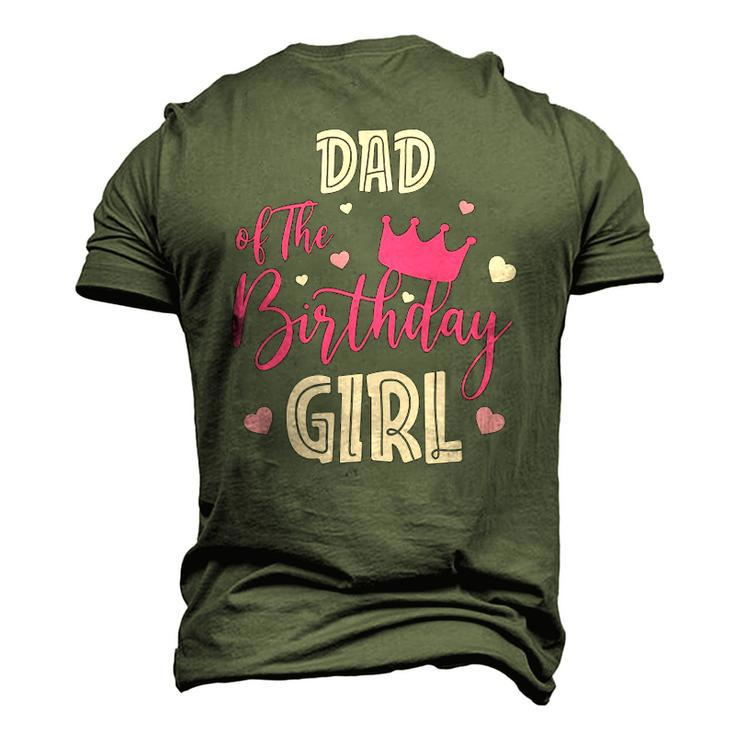 Dad Of The Birthday Girl Cute Pink Matching Men's 3D T-Shirt Back Print