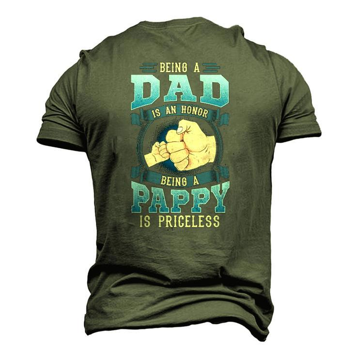 Being A Dad Is An Honor Being A Pappy Is Priceless Men's 3D T-Shirt Back Print