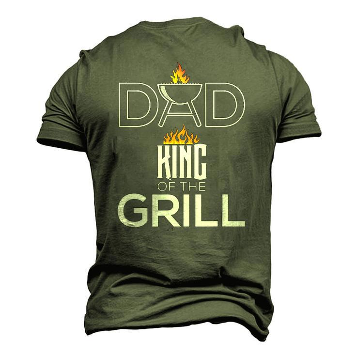 Dad King Of The Grill Bbq Fathers Day Barbecue Men's 3D T-Shirt Back Print