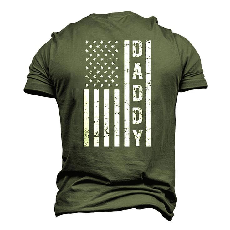 Mens Daddy American Flag Fathers Day Patriotic Usa 4Th Of July Men's 3D T-Shirt Back Print