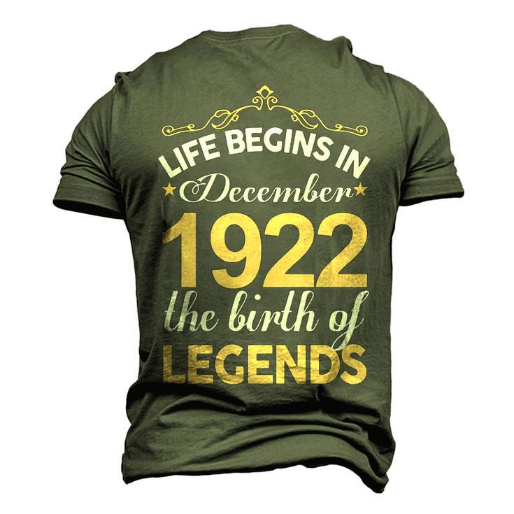 December 1922 Birthday Life Begins In December 1922 V2 Men's 3D T-shirt Back Print