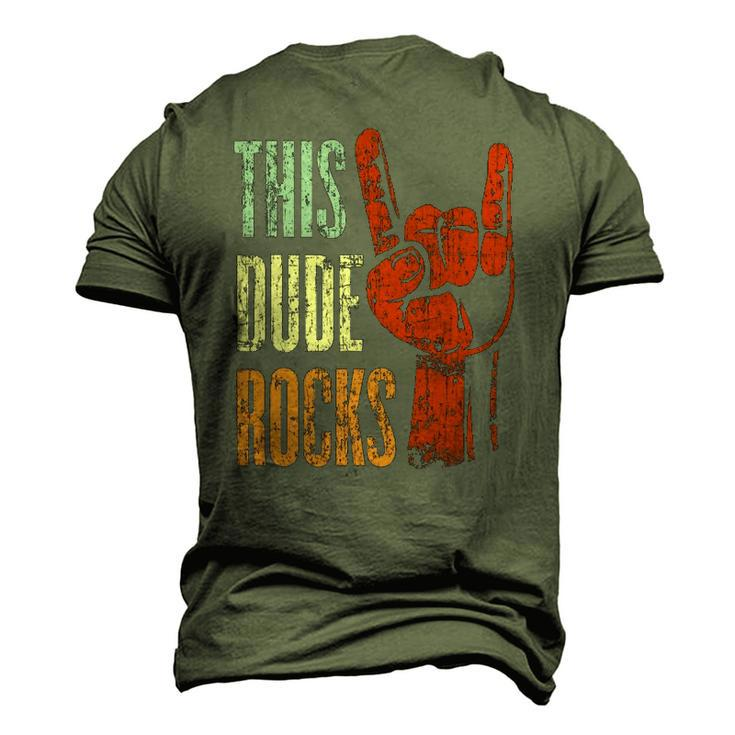 This Dude Rocks Rock N Roll Heavy Metal Devil Horns Men's 3D T-Shirt Back Print