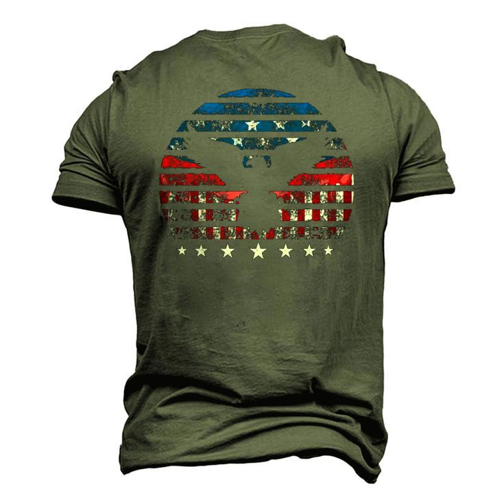 Eagle American Flag Vintage Independence Day 4Th Of July Usa Men's 3D T-Shirt Back Print